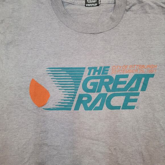Vintage 90s The Great Race Pittsburgh T-Shirt Medium Screen Stars Best USA - Picture 2 of 9